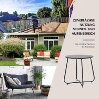 Outsunny® Beistelltisch Couchtisch Wohnzimmertisch Kaffeetisch Metall Schwarz(m-7)