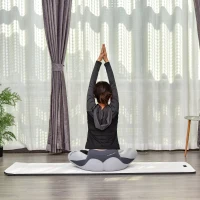 HOMCOM® Yogamatte Rutschfeste Sportmatte Gymnastikmatte mit Tragegurt Weiß(m-2)