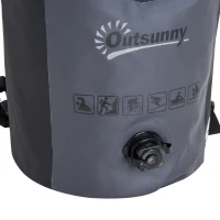 Outsunny® Wasserdichter Rucksack Tasche Beutel Packsack mit Handybeutel 20L Grau(m-8)