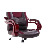 HOMCOM® Drehstuhl Chefsessel Sitzhöhe 43-52 cm Braun Rot(m-9)