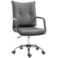 Vinsetto® Bürostuhl Drehstuhl höhenverstellbar rollbar ergonomisch PU grau 64 x 57 x (91–101) cm(m-3)