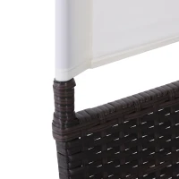 Outsunny® 2-tlg. Gartensofa Gartenmöbel Lounge Gartenset Rattanmöbel Braun Polyrattan 1 x Hocker mit Sonnendach(m-11)