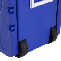 Outsunny® Kühlbox mit Rollen 28L tragbar Camping 3-in-1-Set mit 1 Seitentisch + 2 Hocker klappbar(m-9)