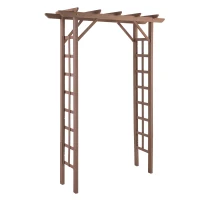 Outsunny® Torbogen Rankgitter Pflanzbogen Rankhilfe Rosenbogen Garten Laubendach Kunstholz WPC Braun 150 x 50 x 200 cm(m-3)