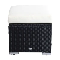 Outsunny Polyrattan Hocker Fußhocker Lounge für Sitzgruppe Rattan Gartenmöbel Garnitur Würfel Alu(m-5)