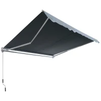 Outsunny® Markise Gelenkarmmarkise Sonnenschutz Grau 3,95x2,5m(m-7)