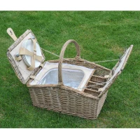 Outsunny® 23tlg. Picknickkorb mit Geschirr Kühlfach 4 Personen(m-10)