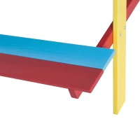 HOMCOM® Spieltisch Sandkasten Kinder mit Sitzbank Holz Bunt(m-6)