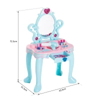 HOMCOM® Schminktisch Kinder Frisiertisch mit Klavier Fotorahmen Hellgrün+Rosa(m-3)