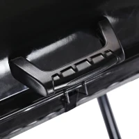 Outsunny Holzkohlegrill mit Rädern, Grillwagen, Metall, Schwarz(m-10)