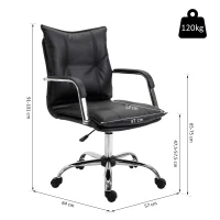 Vinsetto® Bürostuhl Drehstuhl Kunstleder Schwarz(m-3)