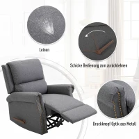 Fotel HOMCOM fotel rozkładany odchylany do 125° zdejmowane oparcie tkanina 89 x 83,5 x 101 cm(m-5)