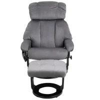 HOMCOM® Massagesessel mit Hocker Heizfunktion 76 x 80 x 102 cm Grau(m-7)