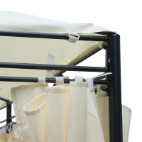 Outsunny® Gartenpavillon Pavillon Festzelt Partyzelt wetterfest Zelt mit Seitenwänden Cremeweiß 4 x 3 m(m-9)