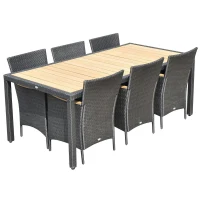 19-tlg. Alu Polyrattan-Set Gartenmöbel Rattan Sitzgruppe Esstischgruppe(m-4)