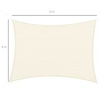 Outsunny® Sonnensegel - Maße: 4x6m | Farbe: Creme | Stoffe: 185g/m² HDPE(m-3)