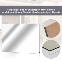 HOMCOM® Spiegelschrank mit LED Leuchtstreifen(m-7)