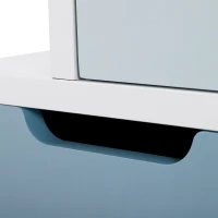 HOMCOM® Kinderzimmer Schrank Kinderschrank 3 Schubladen Aufbewahrungsregal MDF Blau(m-10)