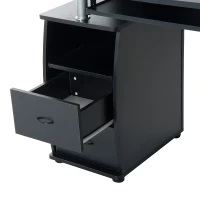 HOMCOM® Computertisch Schreibtisch mit Druckerablage PC Tisch Schwarz(m-7)