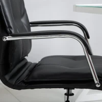 Vinsetto® Bürostuhl Drehstuhl Kunstleder Schwarz(m-9)