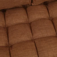 HOMCOM®  Zweisitzer Schlafsofa | Chaiselongue | Metall, Leinen | Braun | 155 x 65 x 57 cm(m-9)