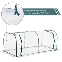 Outsunny® Gewächshaus 2x1x0,8m Frühbeet Pflanzenhaus PVC(m-4)