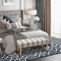 HOMCOM® Polsterbank Schuhbank Sitzbank Fußschemel Gepolstert Schaumstoff Gummiholz(m-2)