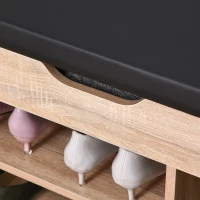 HOMCOM® Schuhbank Sitzbank Sitztruhe Eingangsbereich Diele PU Natur(m-9)