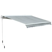 Outsunny® Markise mit Handkurbel Gelenkarmmarkise Elektrisch/Manuell Sonnenschutz Alu(m-3)