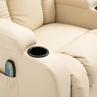 HOMCOM® Massagesessel Wärmefunktion mit Fernbedienung creme(m-9)