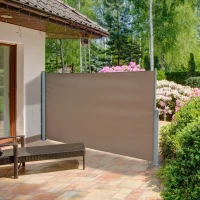 Outsunny® Seitenmarkise 1,6m x 3m braun Markise Sichtschutz Windschutz(m-1)