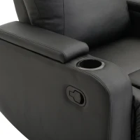 HOMCOM® Relaxsessel | Fernsehsessel | Kunststoff, Schaumstoff, Stahlfüße | 85 × 98 × 103 cm | Schwarz(m-11)