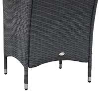 Outsunny® Gartensitzgruppe 3-tlg. Polyrattan Gartenset Rattanmöbel Grau mit Sitzkissen(m-9)