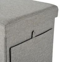 HOMCOM Faltbarer Sitzwürfel mit Stauraum Aufbewahrungsbox grau(m-6)