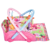 HOMCOM® Kinderteppich Tiere Krabbeldecke mit Spielbogen Bunt Käferform(m-7)