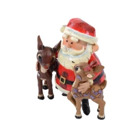Outsunny Weihnachtsmann Nikolaus Figur Weihnachten Deko Rentier(m-8)