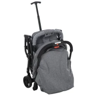 HOMCOM® Kinderwagen Faltbarer Buggy Babyschale Babywanne 0-36 Monate Grau(m-7)