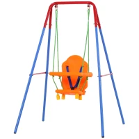 HOMCOM® Kinderschaukel mit Sicherheitsgurt Kleinkindschaukel Schaukelsitz ab 1 Jahr PP PE(m-1)