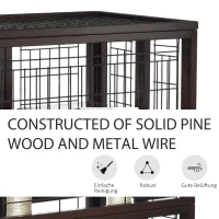 PawHut® Katzenhaus Katzen Käfig Hängematte Sisal-Säulen & Matte Massivholz Metalldraht(m-6)