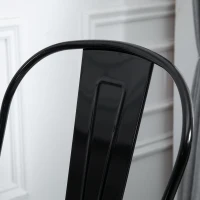 HOMCOM Barhocker mit Fußstütze | Stapelbar | Metall | 44 x 53 x 116 cm | Schwarz(m-10)