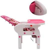 Kinderhochstuhl Kombihochstuhl Multifunktion Babyhochstuhl mit Schaukelfunktion rosa(m-4)
