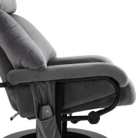 HOMCOM® Massagesessel mit Hocker Heizfunktion 76 x 80 x 102 cm Grau(m-10)