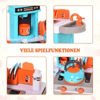 HOMCOM® 34-teilige Kinder-Spielküche Licht- und Soundeffekte Lernspielzeug Kunststoff(m-7)