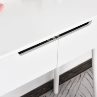 HOMCOM Schminktisch mit Hocker Kosmetiktisch mit LED Spiegel und 2 Schubladen Weiß, 80 x 40 x 125,5 cm(m-10)