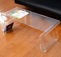 HOMCOM Beistelltisch aus klarem Acrylglas Glastisch Couchtisch(m-1)
