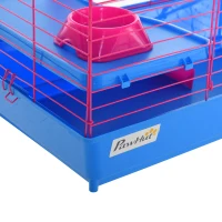 PawHut® Kleintierkäfig Tierkäfig Nagerkäfig Starter-Set mit allem Zubehör Stahl+PP Blau(m-10)