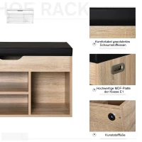 HOMCOM® Schuhbank Sitzbank Sitztruhe Eingangsbereich Diele PU Natur(m-5)