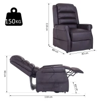 HOMCOM® Massagesessel Aufstehhilfe Wärmefunktion 88 x 83 x 110 cm Braun(m-2)