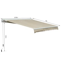 Outsunny® Markise mit Handkurbel Gelenkarmmarkise Sonnenschutz Elektrisch/Manuell Alu(m-2)