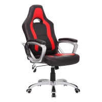 HOMCOM® Chefsessel Gamingsessel Massage Heizung Rot  Schwarz(m-1)